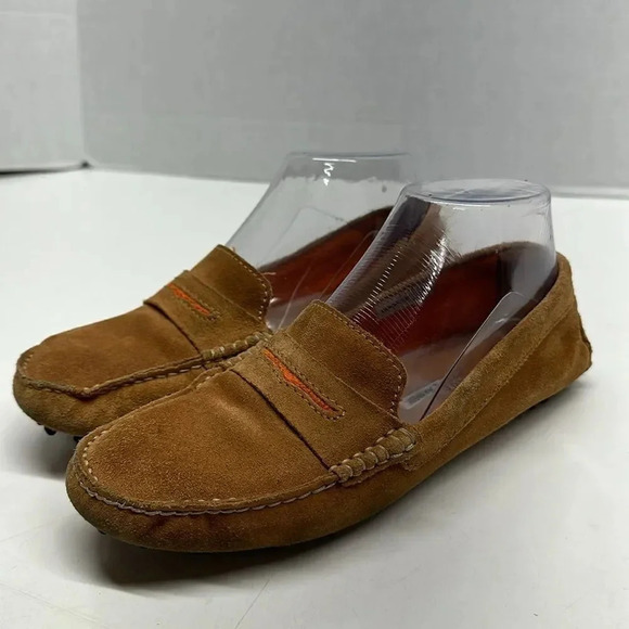 Manolo Blahnik Shoes - Manolo Blahnik Driving Loafers Slip On Shoes Suede Brown Tan Womens 37 US 6.5